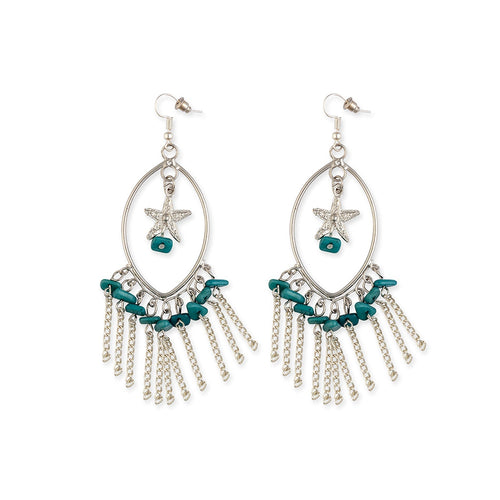 Star Sky Marquise Hoop Earrings