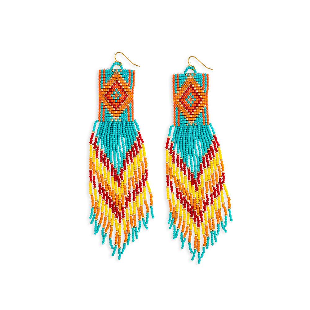 Soaring Hawk Beaded Earrings