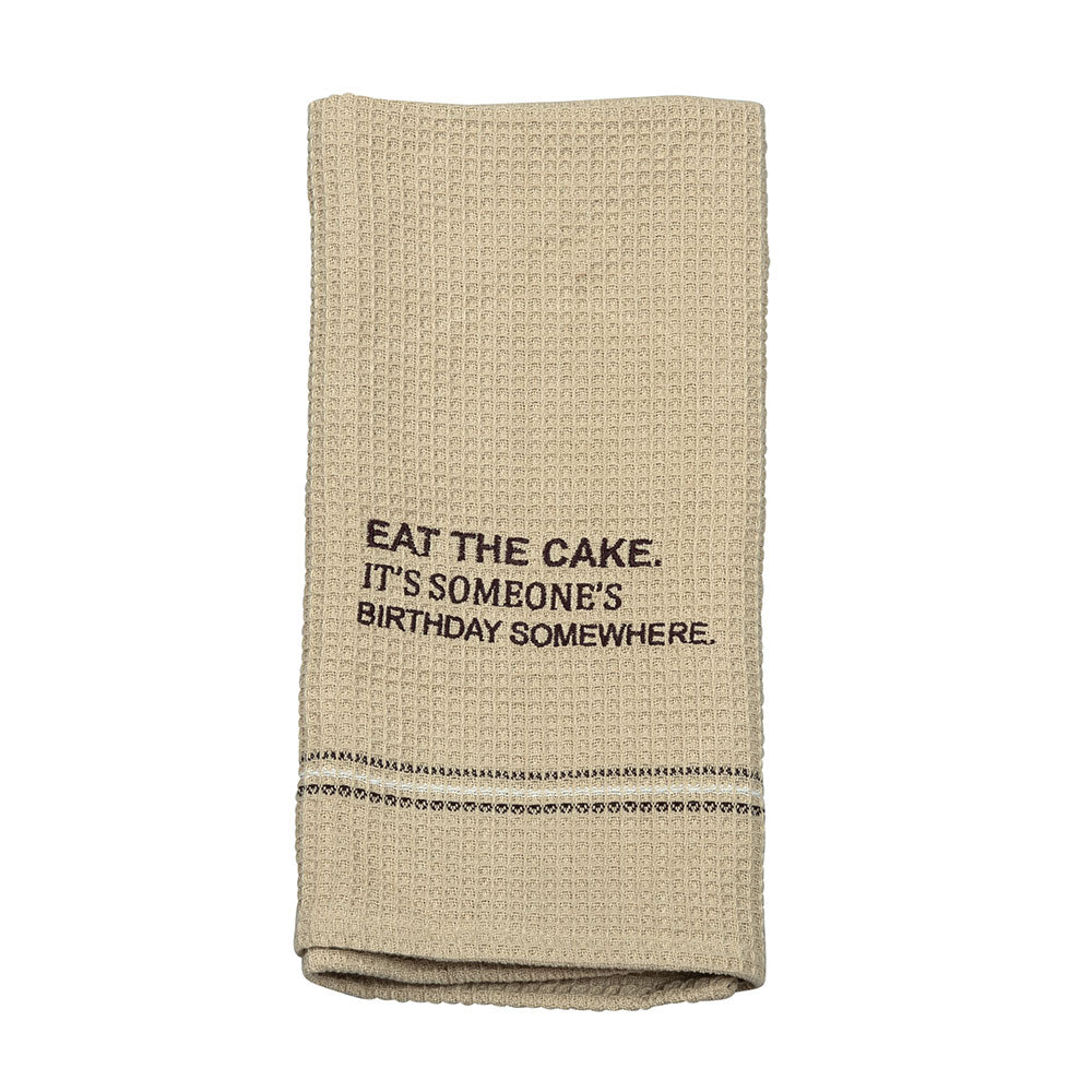 EAT THE CAKE DISH TOWEL '' SET OF 2 ''