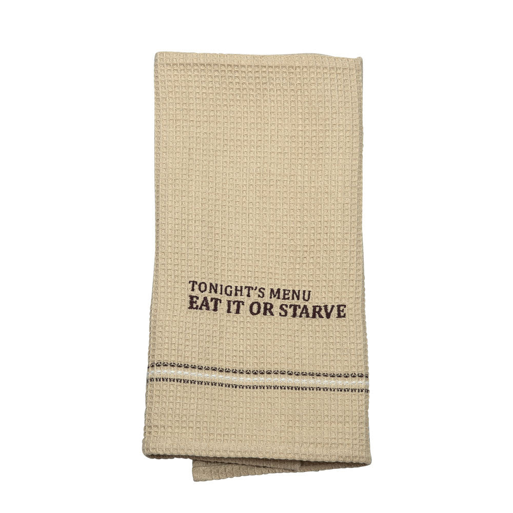 EAT IT OR STARVE DISH TOWEL  '' SET OF 2 ''