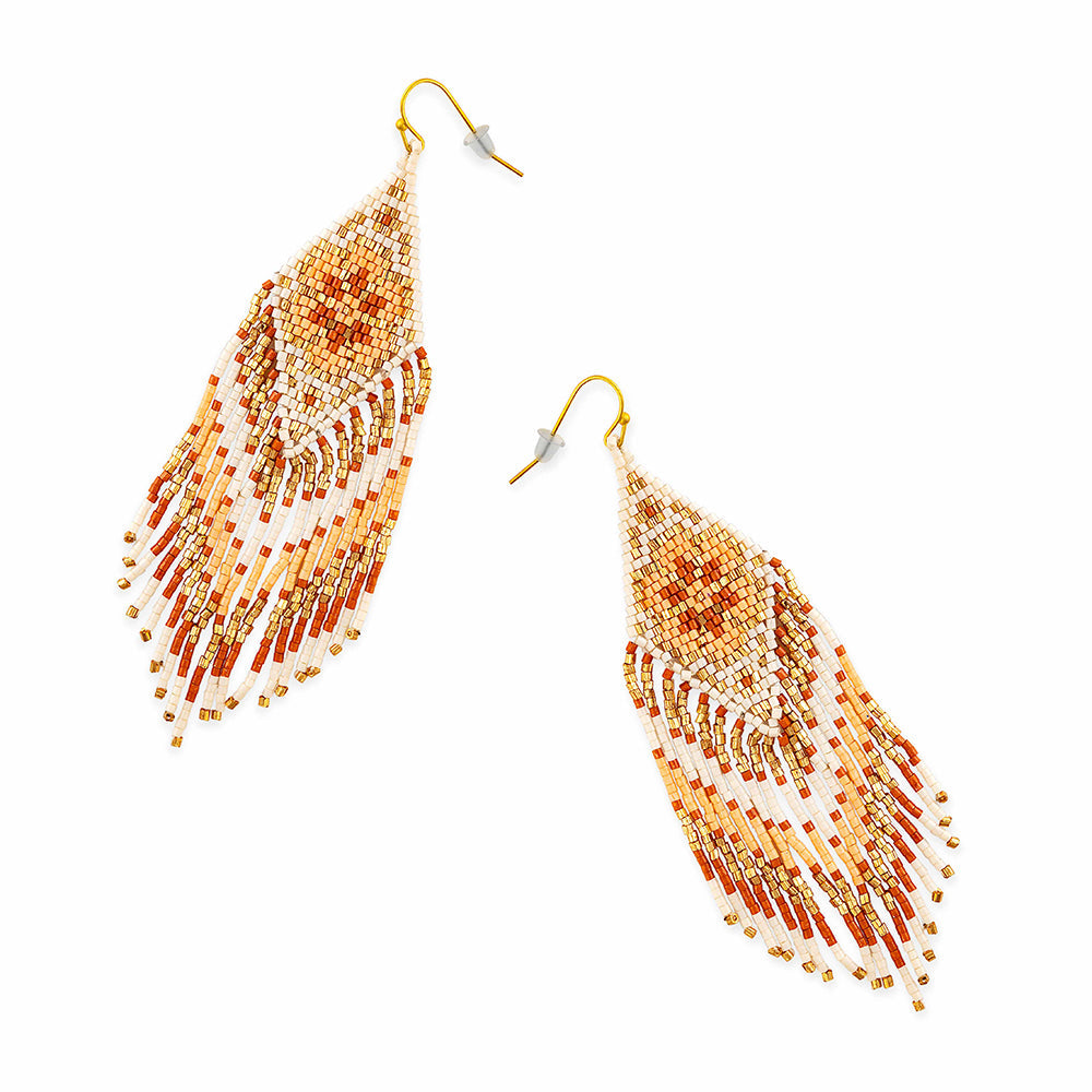 Falcon Feather Beaded Earrings