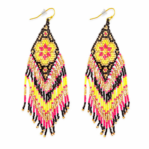 Heart Bloom Beaded Earrings