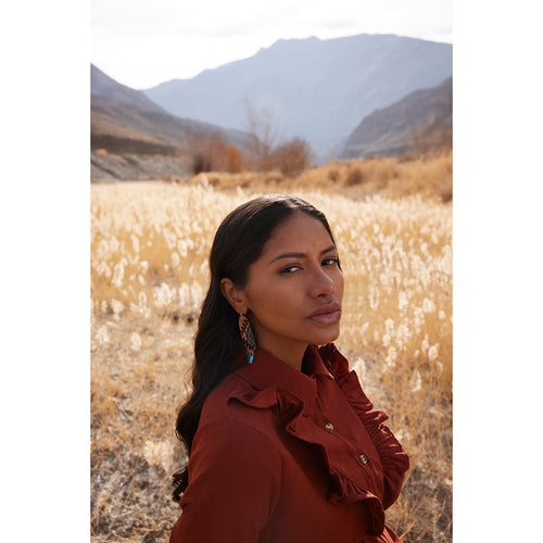 Totem Hand-Tooled Leather Earrings