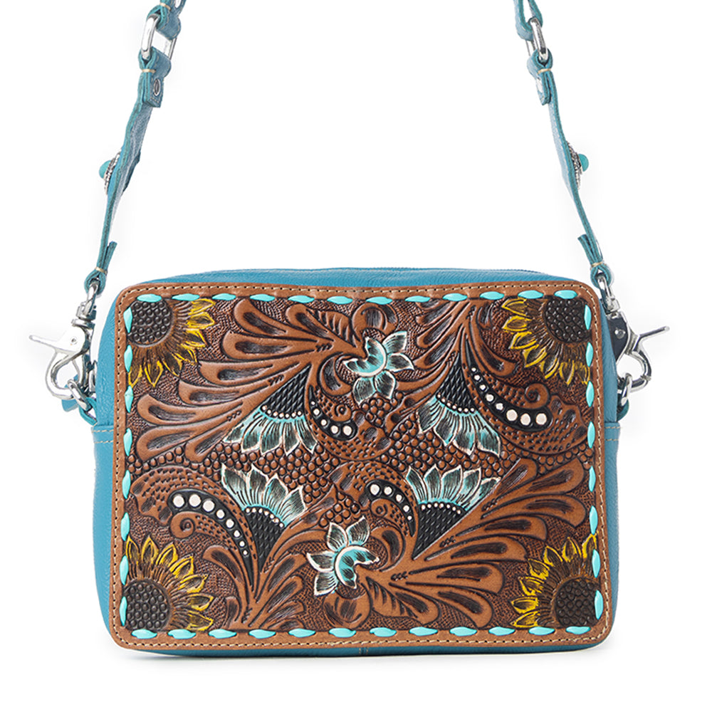 Blooms on the Trail Hand-tooled Bag