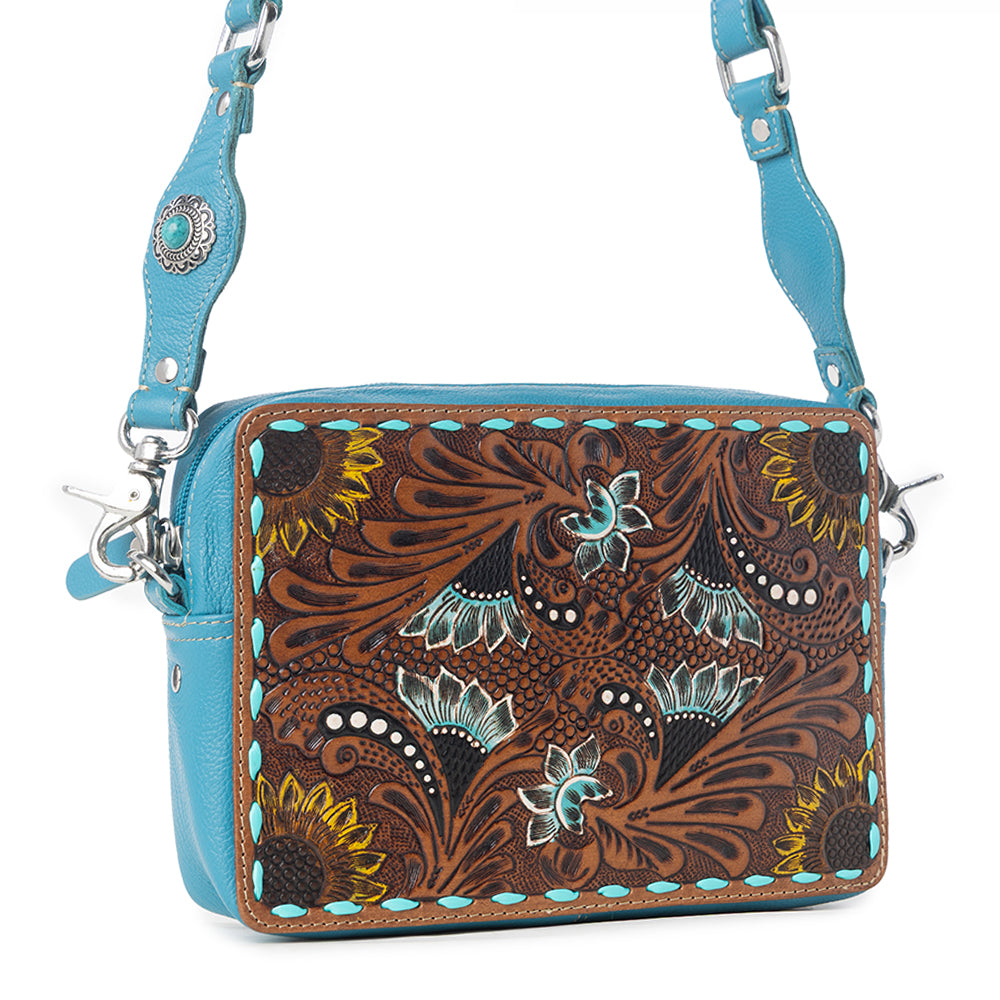 Blooms on the Trail Hand-tooled Bag