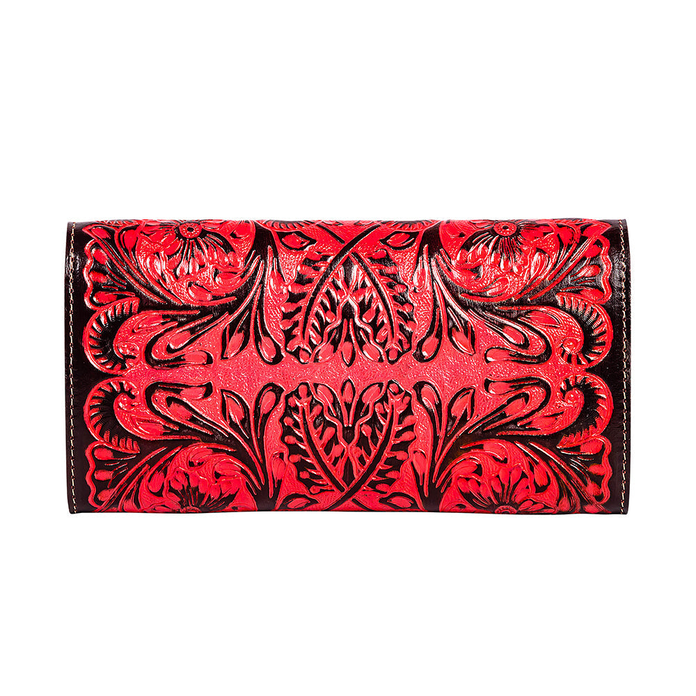 Tambrina Hand-tooled Wallet in Red