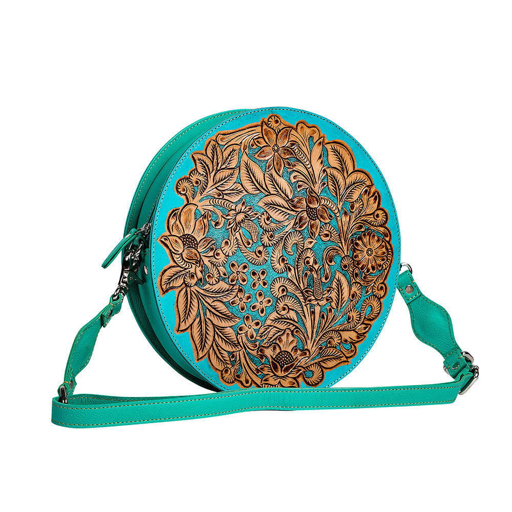 Cimarron Bluff Hand-tooled Round Bag