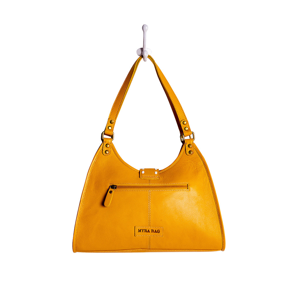 Skyviews Hairon & Leather Bag in Yellow