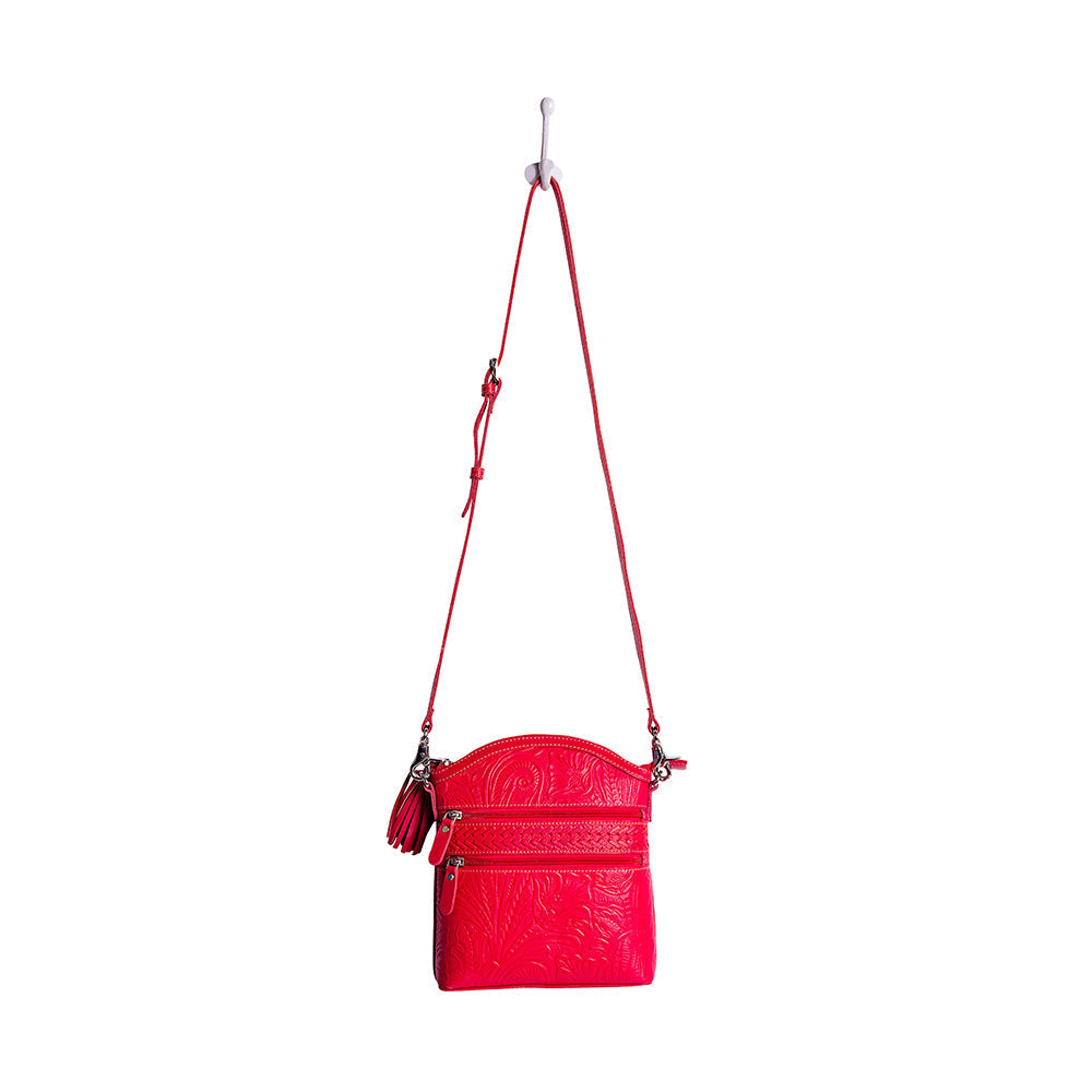 Clarendon Embossed Leather Bag in Red