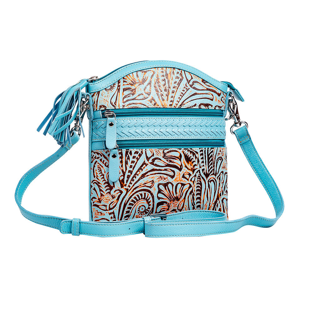 Clarendon Embossed Leather Bag in Blue