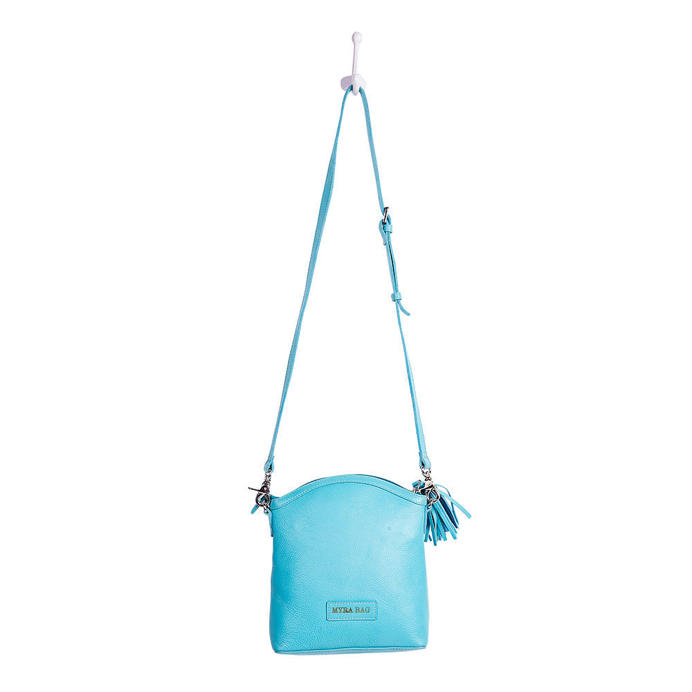 Clarendon Embossed Leather Bag in Blue