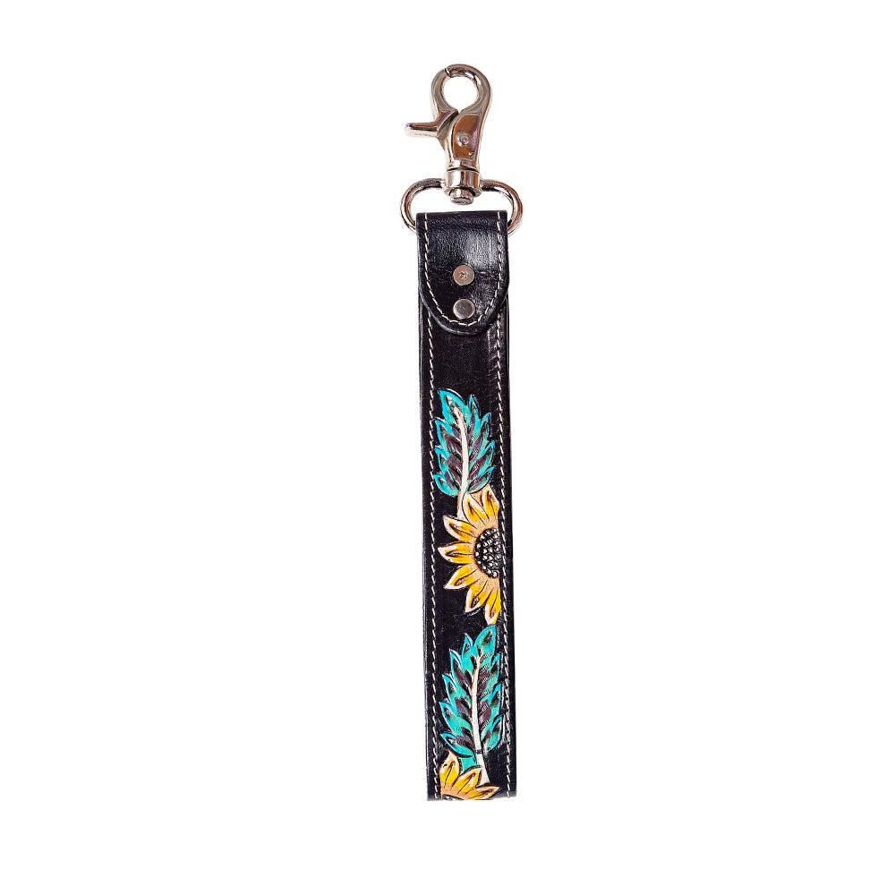 Cheyenne Bloom Hand-tooled Key Fob