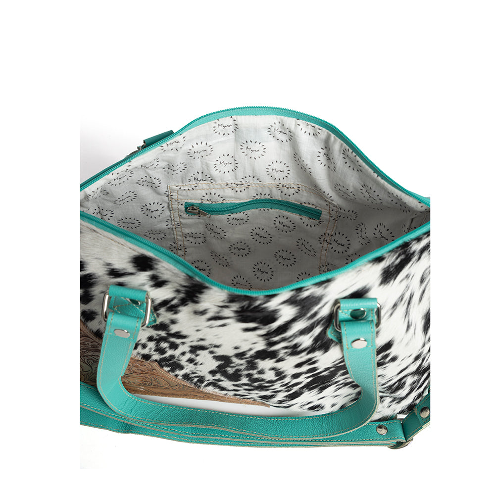 Rimrock Concealed-Carry Bag for Women in turquoise with suede fringe