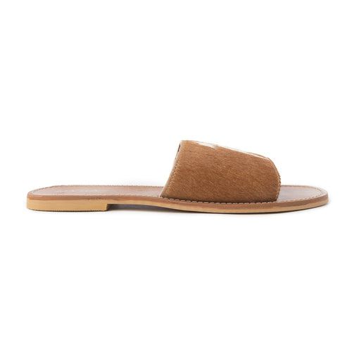 Kemma Hair-On Hide Sandals In Light And Caramel