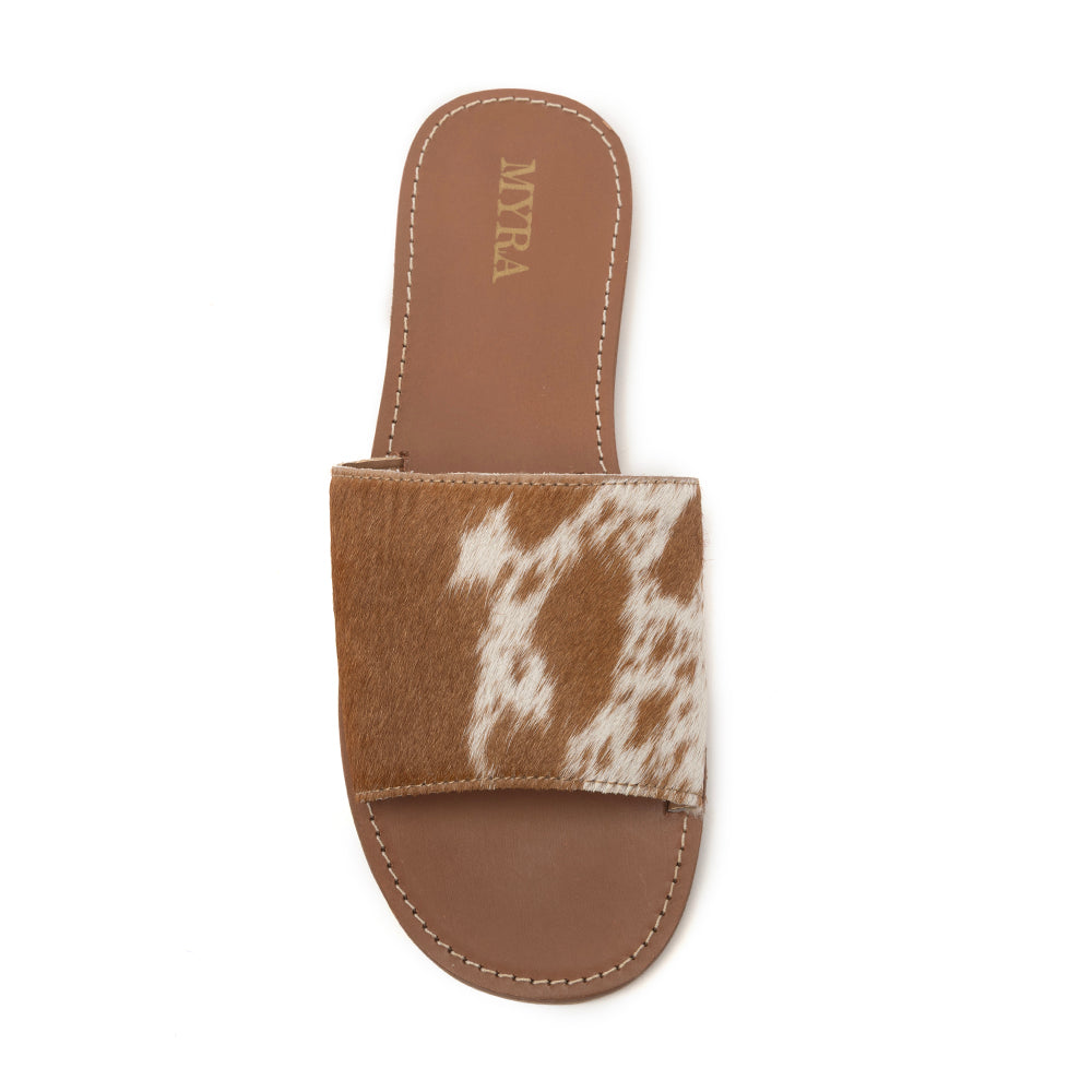 Kemma Hair-On Hide Sandals In Light And Caramel