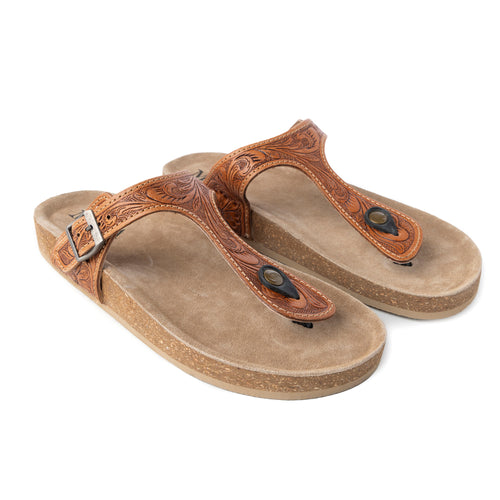 Rosie Trail Hand-Tooled Sandals