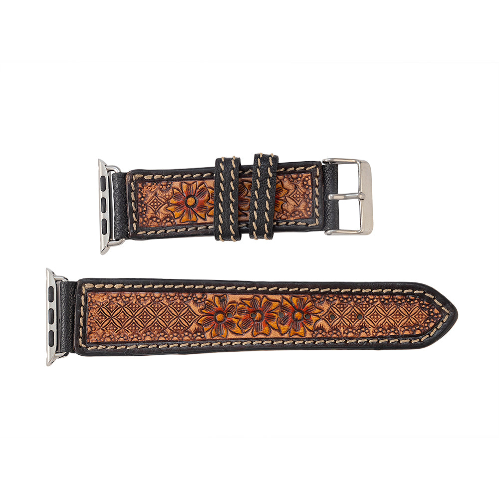 Tyler Springs Hand-tooled Leather Watchband