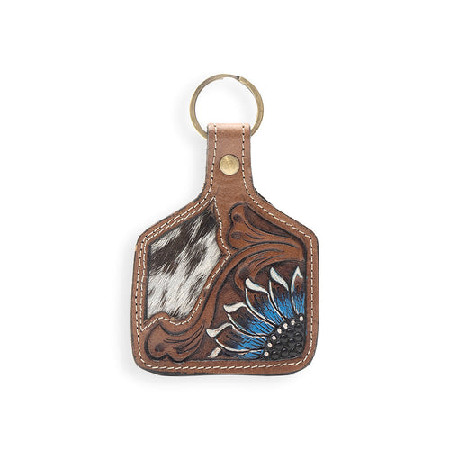 In My Morning Hand-tooled Leather Key Fob