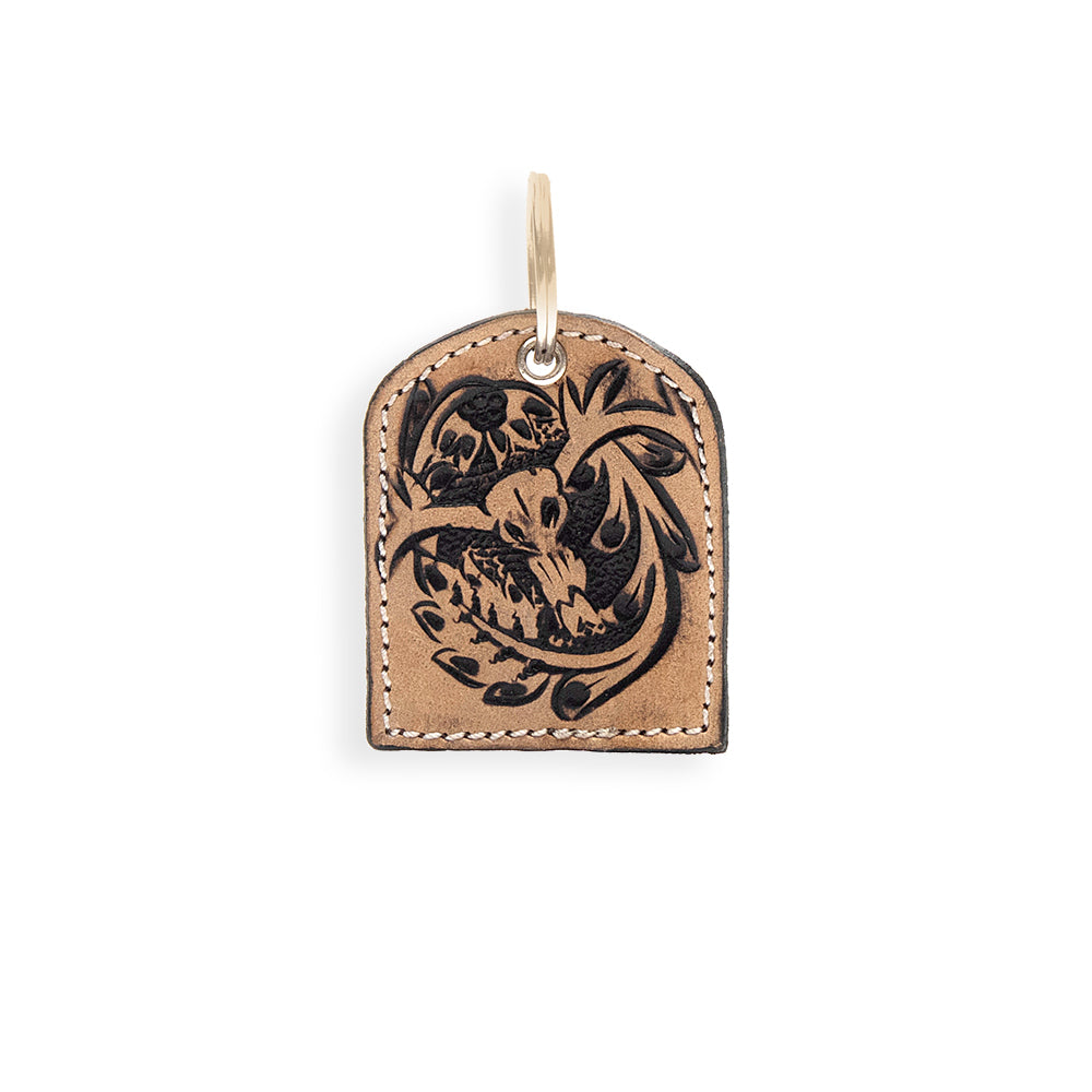 Mountain High Hand-tooled Leather Key Fob