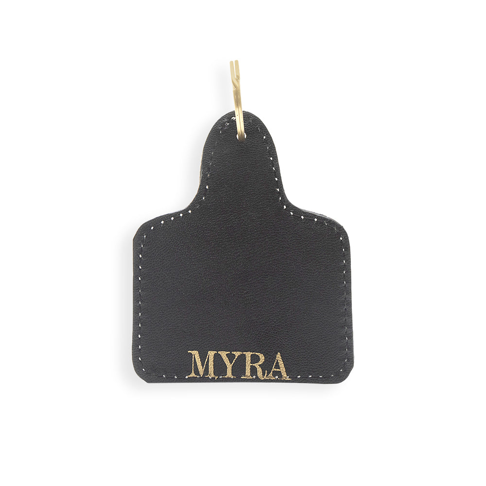 Blooms Trio Hand-tooled Leather Key Fob
