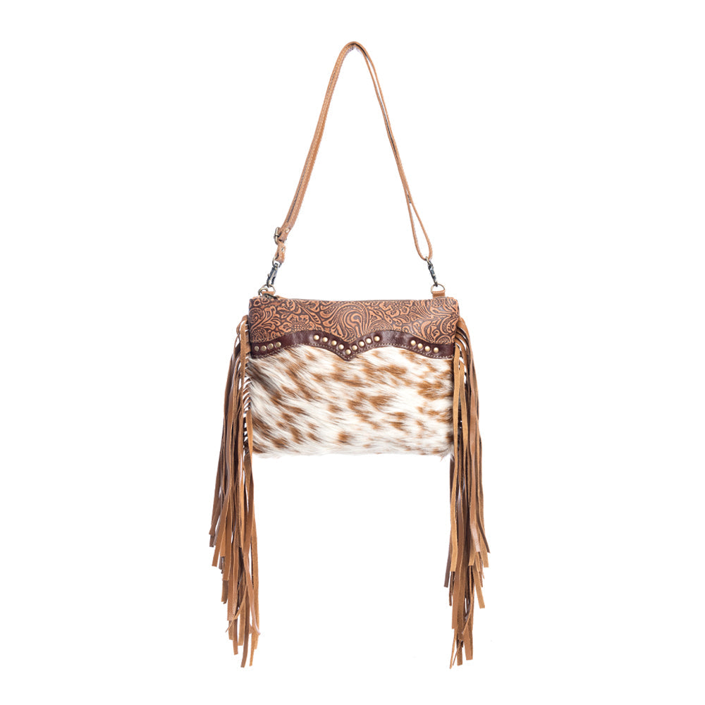 Mescalaro Hill Leather & Hairon Bag in Warm Caramel