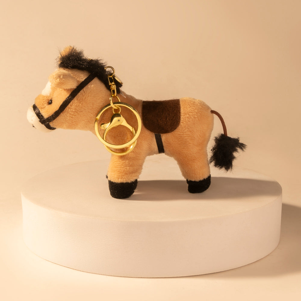 Golden Gallop Bag Charm in Caramel Tan