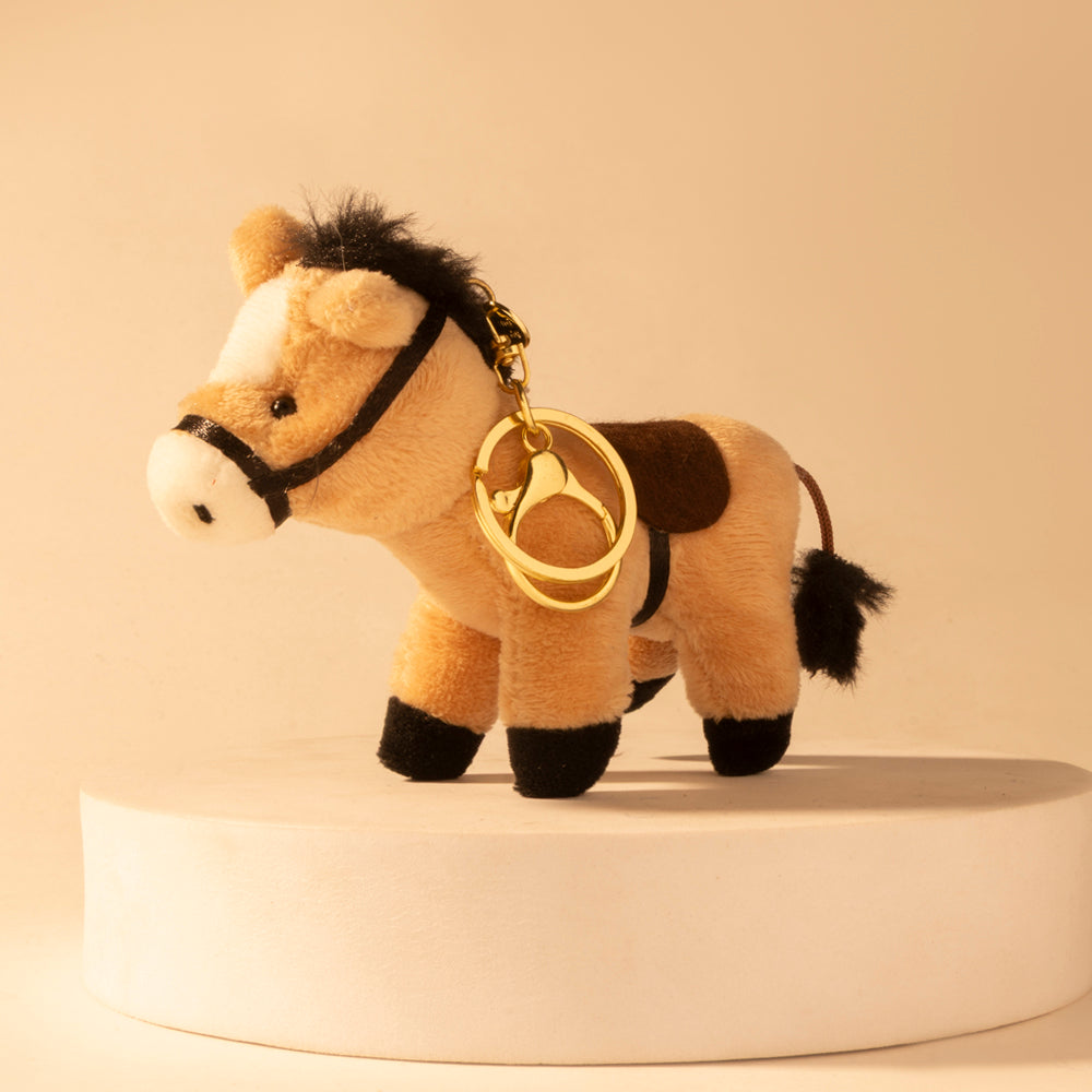 Golden Gallop Bag Charm in Caramel Tan