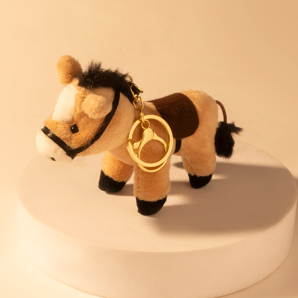Golden Gallop Bag Charm in Caramel Tan