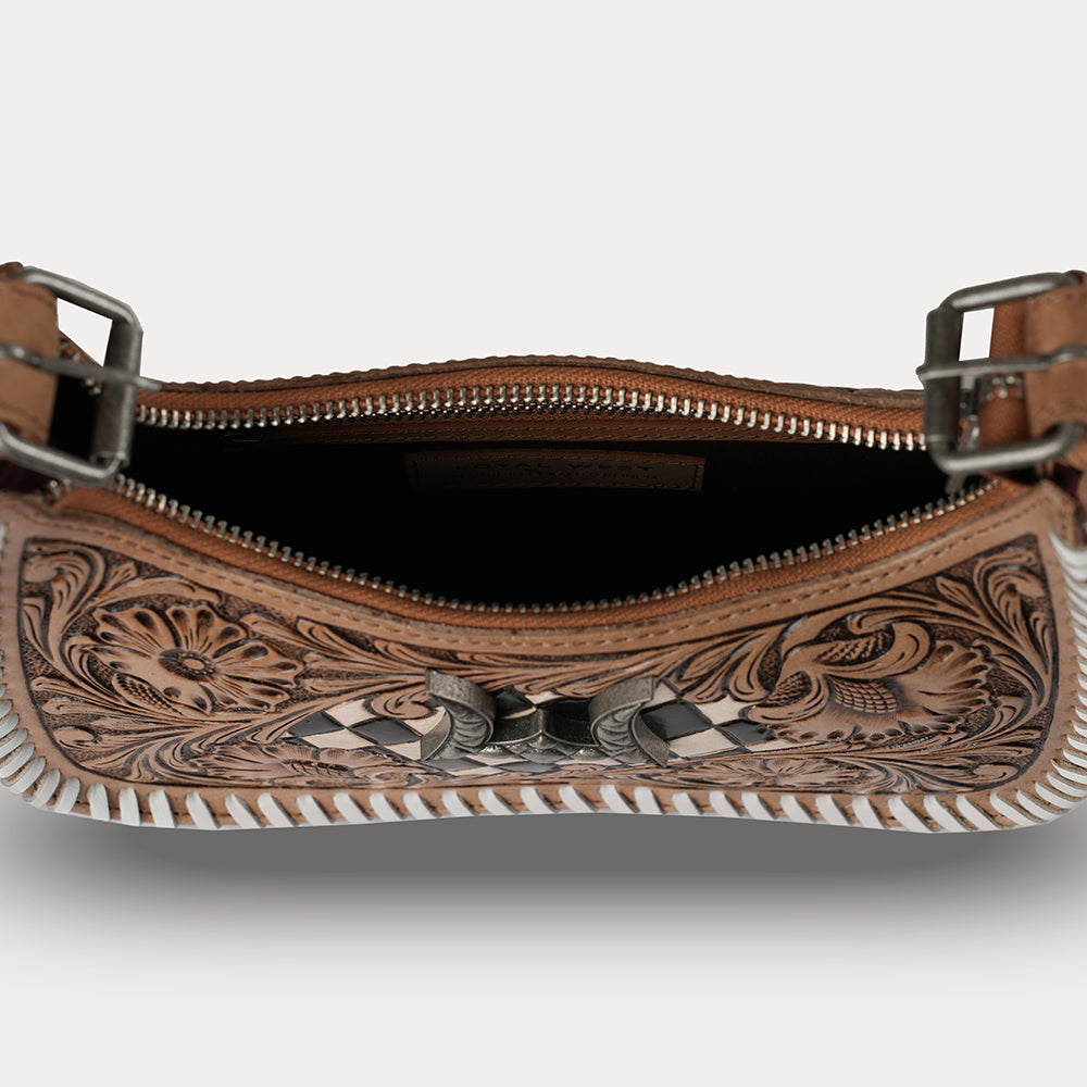 HANDTOOLED DANNIA MEDIUM PURSE CHECKERED EDITION