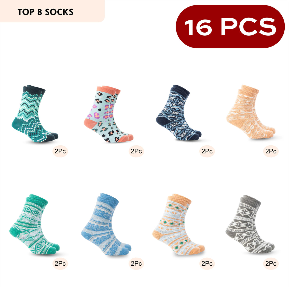 Top 10 Socks - 16 PCS
