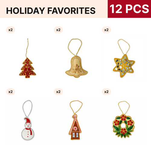 Holiday Favorites Christmas Ornament Pack, 12 pieces