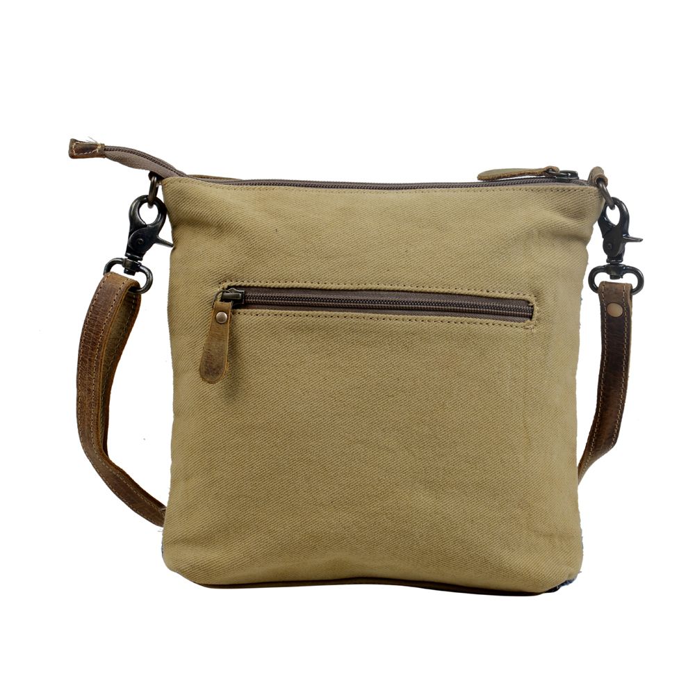 YELLOW AND BLUE STRIPES CROSS BODY BAG