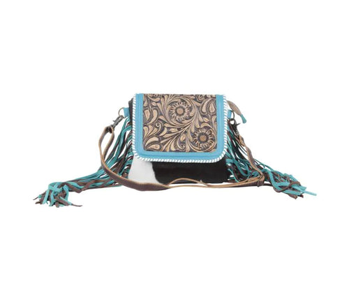 Misty Bleu Hand-Tooled Bag