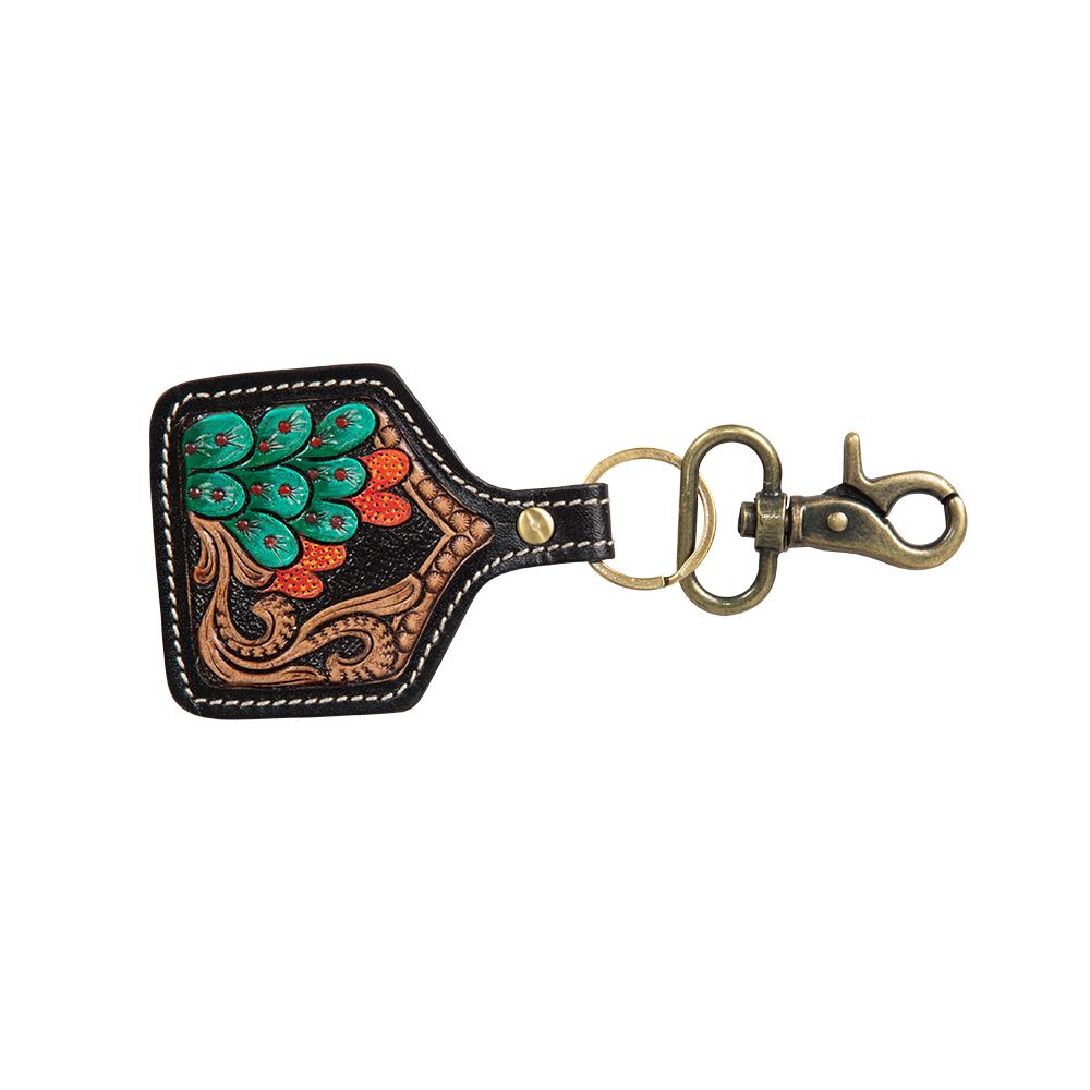 Prairie Grasslands Hand-Tooled  Key Fob