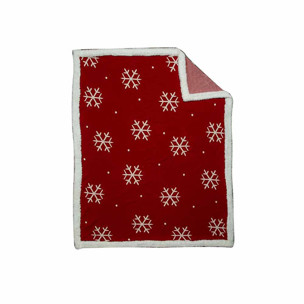 Snowing In Santa Town Fur Edged Throw