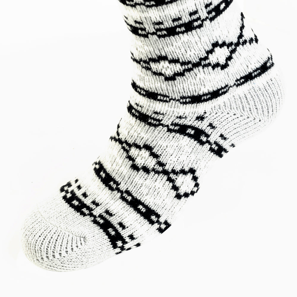 White Fox Patterned Sock