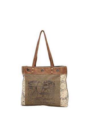 BY-CYCLE PRINT CANVAS TOTE BAG