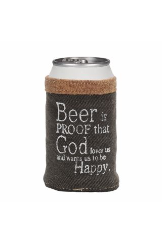 BLACK DENIM BEER CAN HOLDER