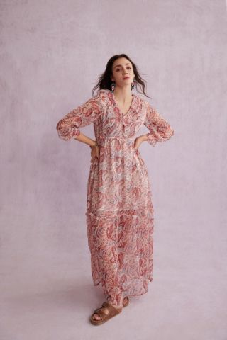 Bohera Eleanor V-Neck Paisley Maxi Dress