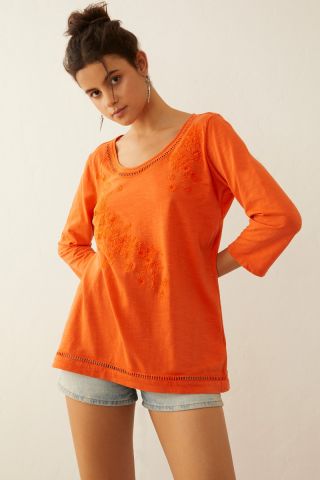 Glorydale Top in Orange