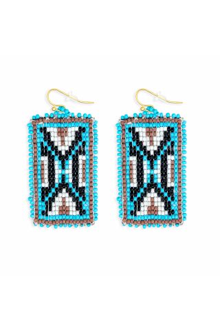 Protection Sheild Beaded Earring in Turquoise