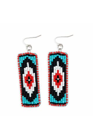 Love Thee Only Beaded Earrings in Ebony & Red