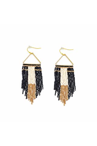 Horizon Sight Beaded Earrings in Ebony