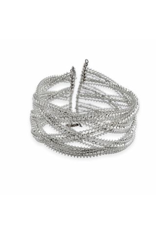 Silver Strands Cuff Bracelet