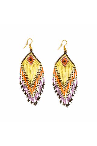 Desert Sunburst Beaded Earrings