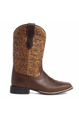Camilita Hand-tooled Boots in Brown