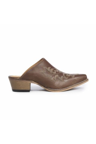 Ximena Ranch Mules in Chocolate Brown