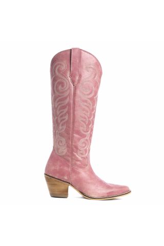 Nalejandra Leather Boots in Pink