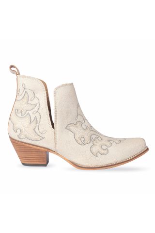 La Ponderosa Booties in Ivory Suede