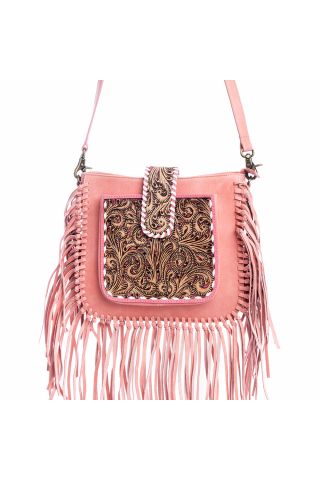 Oro Valley Hand-Tooled Bag in Pink
